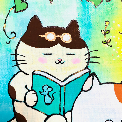【たぶん32匹の猫】　原画　一点物　キャンバス　猫　現代アート　イラスト たぶん32匹の猫】 原画 一点物 キャンバス 猫 現代アート