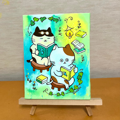 【たぶん32匹の猫】　原画　一点物　キャンバス　猫　現代アート　イラスト たぶん32匹の猫】 原画 一点物 キャンバス 猫 現代アート