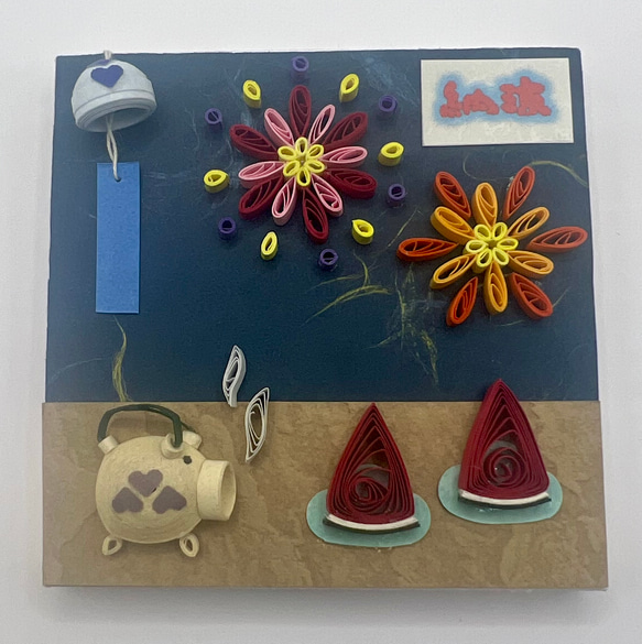 ペーパークイリングキット】夏の縁側ミニキャンバス キット Kami廻