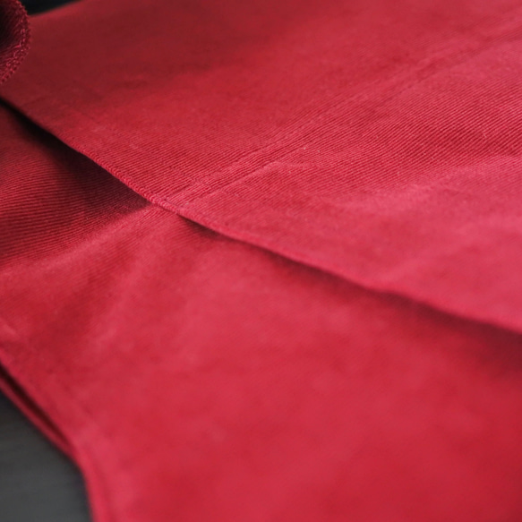 ［売約済］ひらひらショルダーバッグコーデュロイネイビー＆ボルドー 6枚目の画像