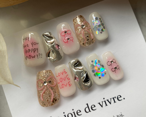 ネイルオーダー詳細は説明に書いております。 サイズオーダー品】No.116 ネイルチップ（つけ爪） Hazuki 通販