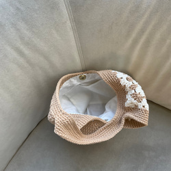 2025新作 コットンお花モチーフバッグ（内布付き） 3枚目の画像