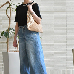 2025新作 コットンお花モチーフバッグ（内布付き） 2枚目の画像