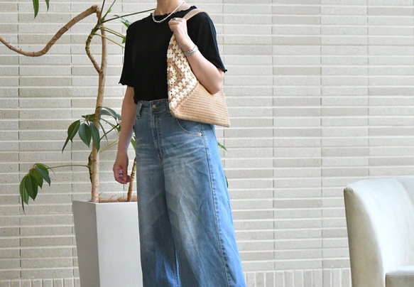 2025新作 コットンお花モチーフバッグ（内布付き） 2枚目の画像