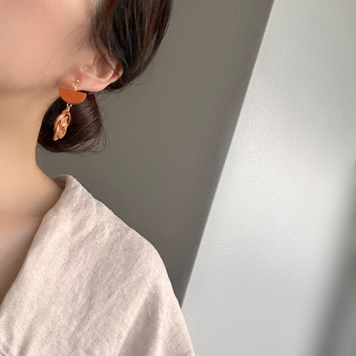 rattan wood motif earring ラタン ウッドモチーフ イヤリング ピアス