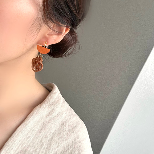 rattan wood motif earring ラタン ウッドモチーフ イヤリング ピアス