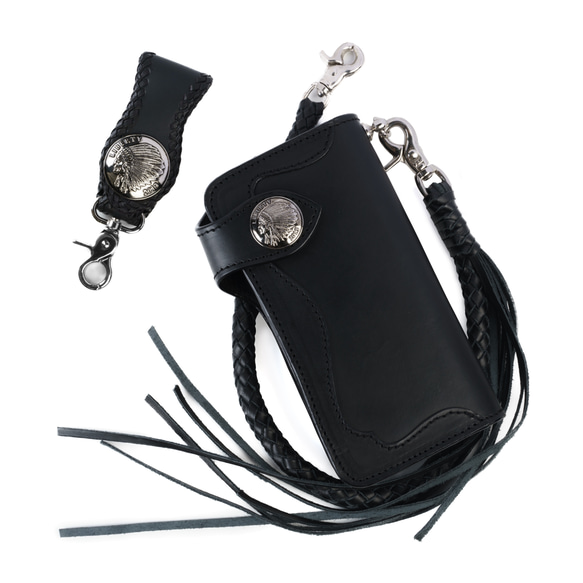 バイカーズウォレット 長財布 ウォレットチェーン セット ライダースウォレット クロコダイル型押し クロコ型押し レザー 