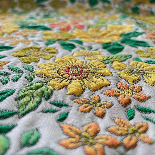 ジャガード パンツ 花柄 フラワー 刺繍 ボタニカル ジャガード パンツ 花柄 フラワー 刺繍 ボタニカル