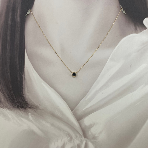 k18YG AU750 18金 天然ブラックダイヤモンド 0.5ct ペンダント  