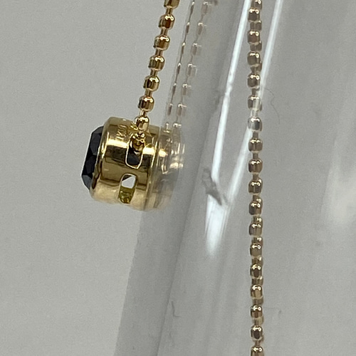 k18YG AU750 18金 天然ブラックダイヤモンド 0.5ct ペンダント  
