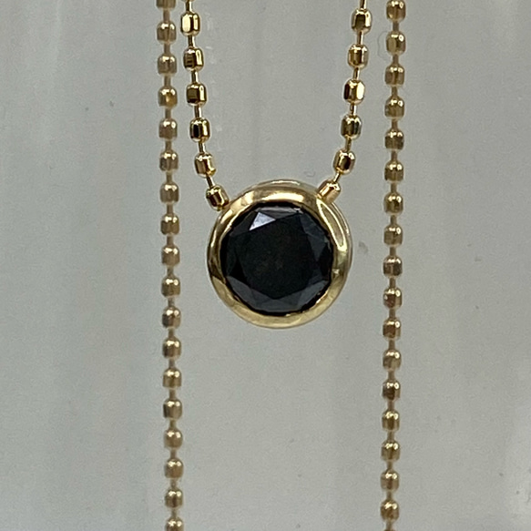 k18YG AU750 18金 天然ブラックダイヤモンド 0.5ct ペンダント  