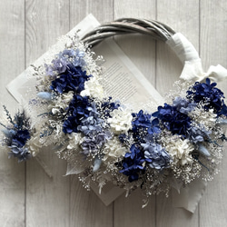 桜色 淡いピンクとホワイトのナチュラルリース プリザーブドフラワー