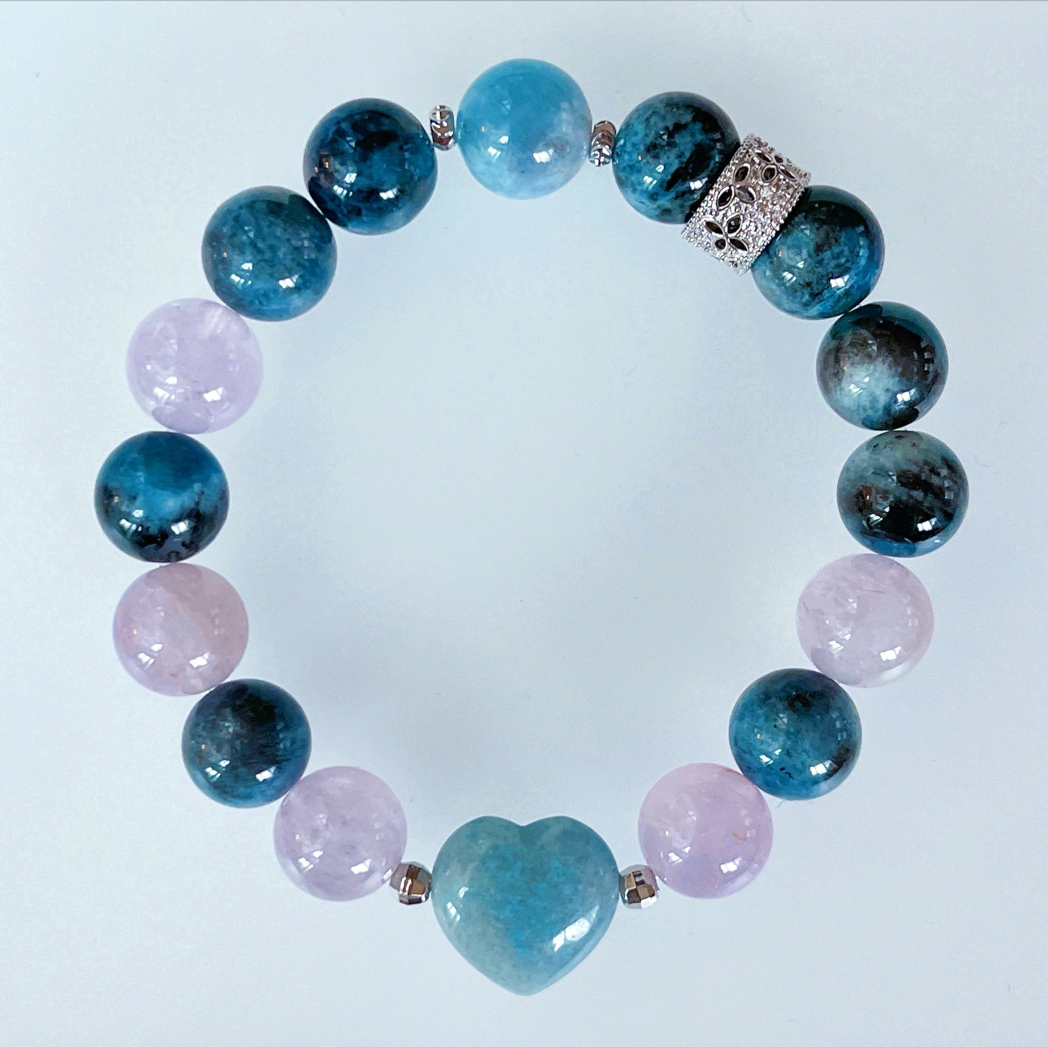 【トロレアイト】アクアマリン　ブラックアクアマリン　アクアマリンブレスレット　トロレアイトブレスレット　アメジスト