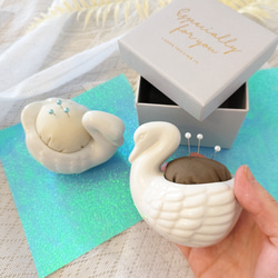 陶器スワン針山 白鳥ピンクッション その他素材 meihou 通販 18015232