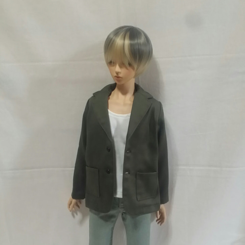 70㎝ドールサイズ テーラードジャケット(カーキ) その他人形 青