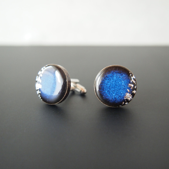 ぷっくり美濃焼（ハク）カフス シルバー タイピン・カフス keep on