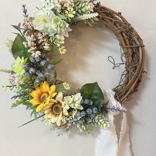 ・*.punchan‪‪‪.*¨̮・様 リクエスト ドライフラワー ハーフリース Christmas half wreath 2021 クリスマスハーフリース