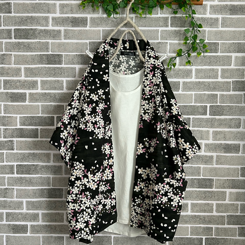 浴衣 桜の花模様 黒色 トールサイズ KK-2021 浴衣】Y-6 黒 桜 | 髪結・レンタル着物 ヘアセットCOCO