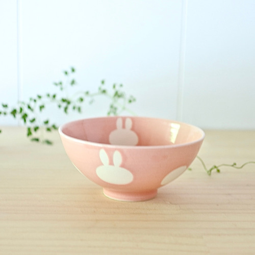 陶器 茶碗 4個セット ピンクと白 楽天市場】飯碗 11cm 白うさぎ 藍花 陶器 波佐見焼 （ 食洗機