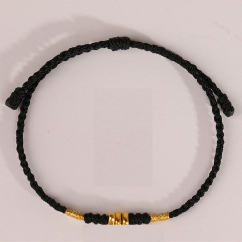 24K縁起物 安全を守る赤い糸K24純金ブレスレット24金ゴールド