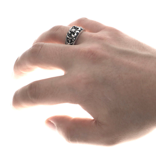 シルバー925 指輪 BS 百合の紋章 Fleur Ring 古美加工 燻し加工