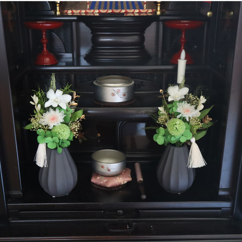 プリザーブドフラワー　仏花　花器なし一対　お花のみ　お仏壇花 楽天市場】プリザーブドフラワー 仏花 一対可 お供え 花器なし