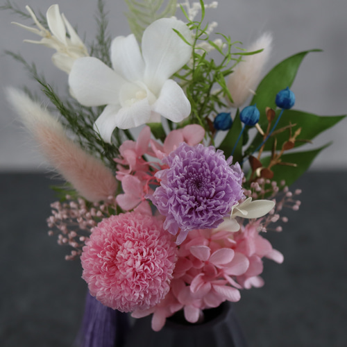 2個セット】お仏壇にお供えするプリザーブドフラワー仏花 器なし