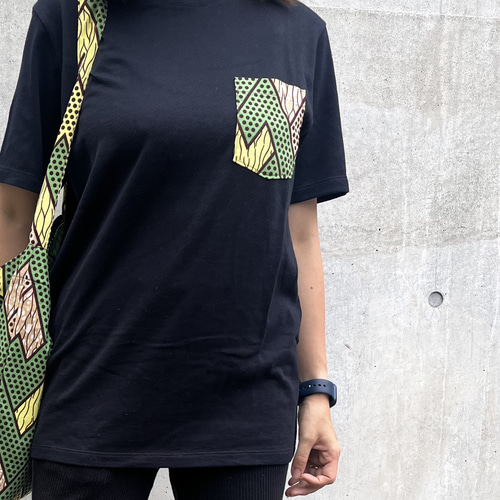 ポケット〈アフリカン生地〉付 Tシャツ Tシャツ Seizo brand