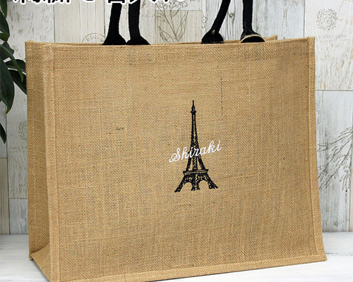 エッフェル塔刺繍 Lサイズ トートバッグ BRIGITTE TANAKA｜刺繍 トートバッグ “PARIS TOUR EIFFEL WHITE