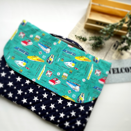 1点のみ限定販売］新幹線♡防災頭巾入れ/背もたれタイプ/防災頭巾 