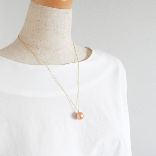 1955 淡水真珠　14mm巨大珠❣️　紫金色　パールネックレス　Aly手作 1955 淡水真珠 14mm巨大珠❣️ 紫金色 パールネックレス Aly手作