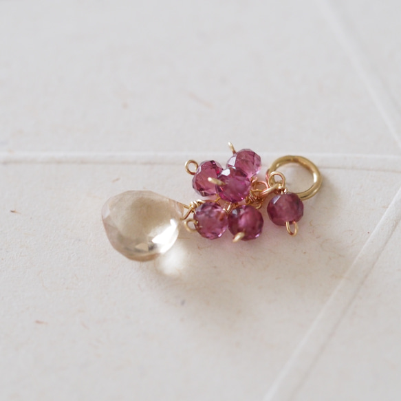 ネックレス・ペンダント 14kgf宝石質ロードライトガーネットのネックレス/1月の誕生石/冬の 14kgf ... garnet Champagne ネックレス・ペンダント
