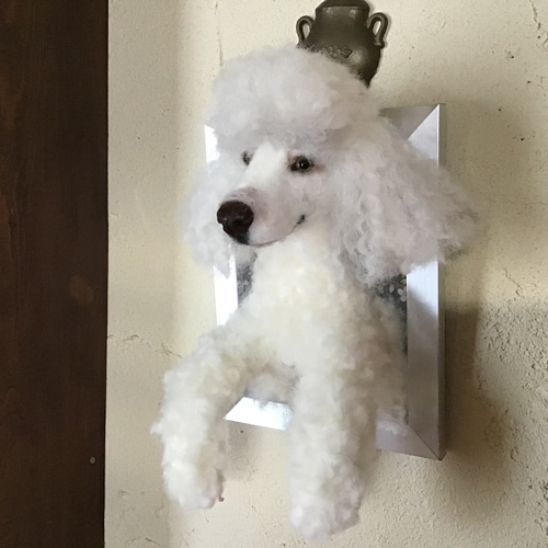 羊毛フェルト　プードル　フォトフレーム飾り Amazon.co.jp: 羊毛フェルト 犬 トイプードル 茶 眼鼻ハンド ド