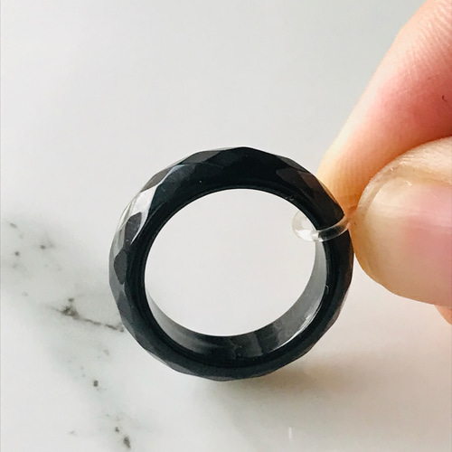 RBL-0010］ ジェイド JADE ヒスイ リング ミャンマー産 黒翡翠 オン 