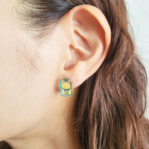 ピアス カラフルニャンリョーシカ 全5種（キャッチ式） ピアス 