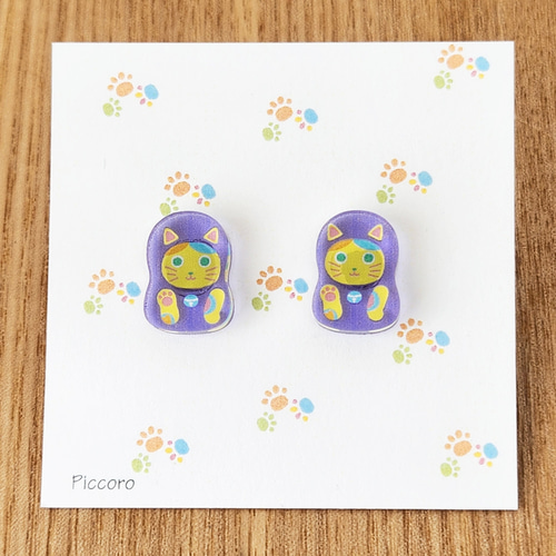 ピアス カラフルニャンリョーシカ 全5種（キャッチ式） ピアス 