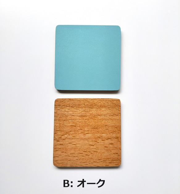 リバーシブル 木製コースター【天然木 / 天然素材リノリューム】 9枚目の画像