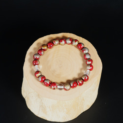 めげ様オーダー品　大漆デザインブレスレット Makie Bracelet - Suzu Aka 007 ブレスレット 漆 安 通販