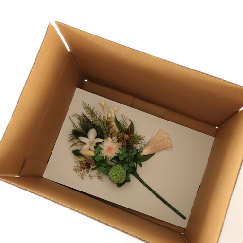 お供え用 おおきめ仏花 ２個セット プリザーブドフラワーアレンジ 白緑 FLABEL プリザーブドフラワー 仏花 花爽 2本セット お供え 花