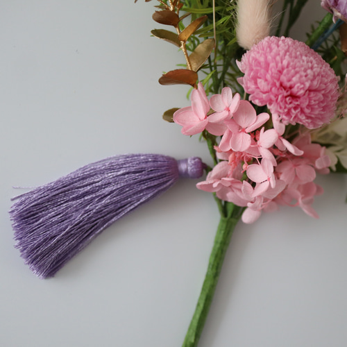 仏花　プリザーブドフラワー　ピンクとパープル系　花器なし 大きめ/ピンク/器なし】お仏壇にお供えするプリザーブドフラワー
