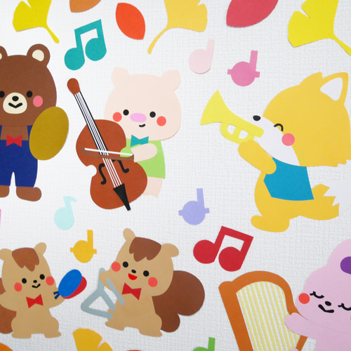 りん 壁面飾り 「音楽発表会①」大きく飾れます Amazon | 壁面飾り 発表会 音楽会 合奏 保育園 幼稚園 施設