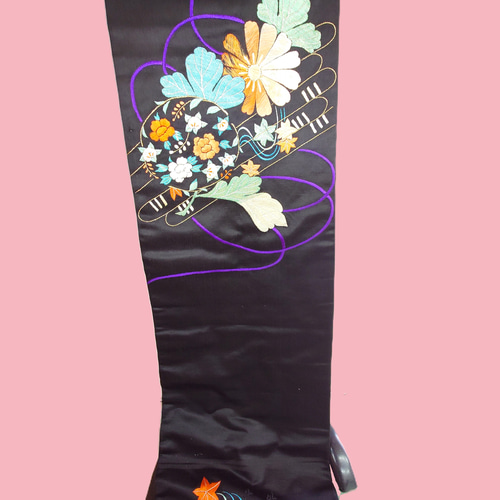 名古屋帯】刺繍花柄のアンティーク帯 和装小物(帯・半襟) 和 名古屋帯】刺繍花柄のアンティーク帯 和装小物(帯・半襟) 和