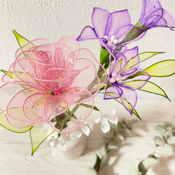 【♥セール♥】ディップフラワー　アメリカンフラワー　ハンドメイド 桜♡鉢植え♡アメリカンフラワー♡ディップアート♡雛飾り