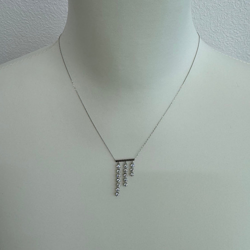 PT900 プラチナ AAA キュービックジルコニア ネックレス*新品 