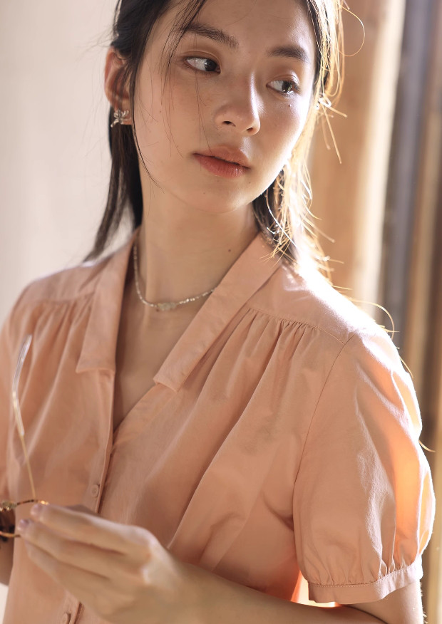 大人可愛い半袖ブラウス　コットン