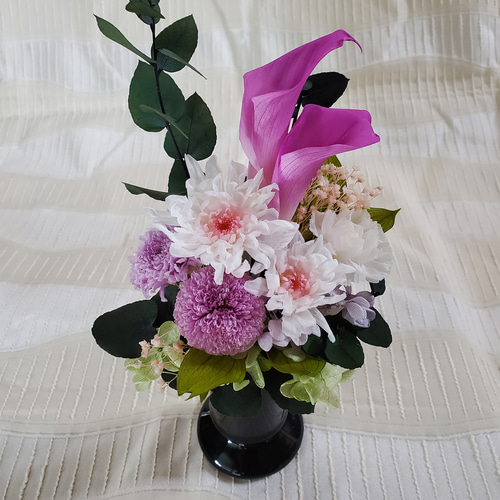 プリザーブドフラワー 仏花 お供え 花 ゆうか ＆ お線香 セット