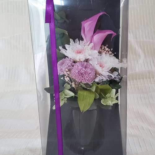 専用ケース付き仏花 お供え花 優しい色合いの仏花 プリザーブド