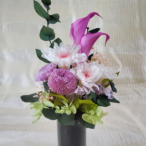 専用ケース付き仏花 お供え花 優しい色合いの仏花 プリザーブド