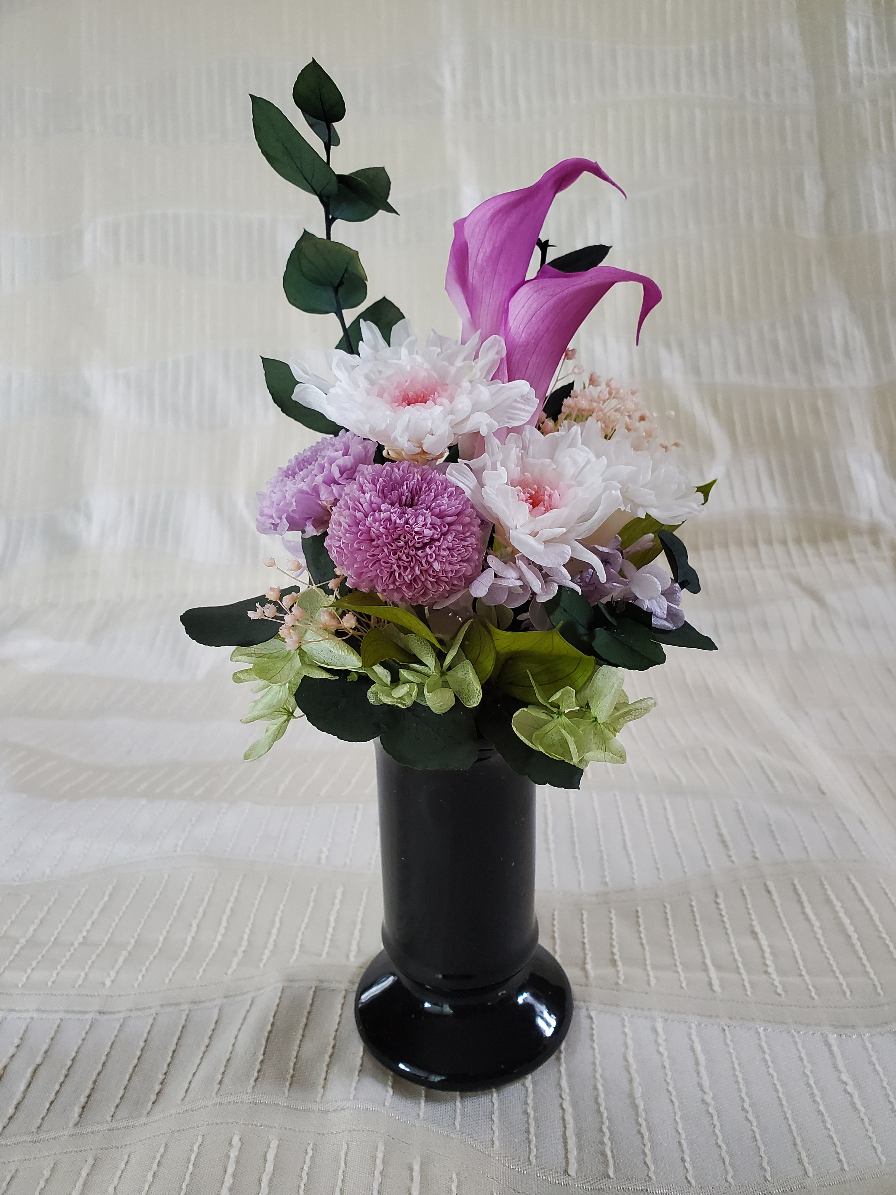 ☆446 お花畑のような可愛い仏花　プリザーブドフラワー　一対　ケース付き お花畑のような可愛い仏花　プリザーブドフラワー　一対　ケース付き ☆446