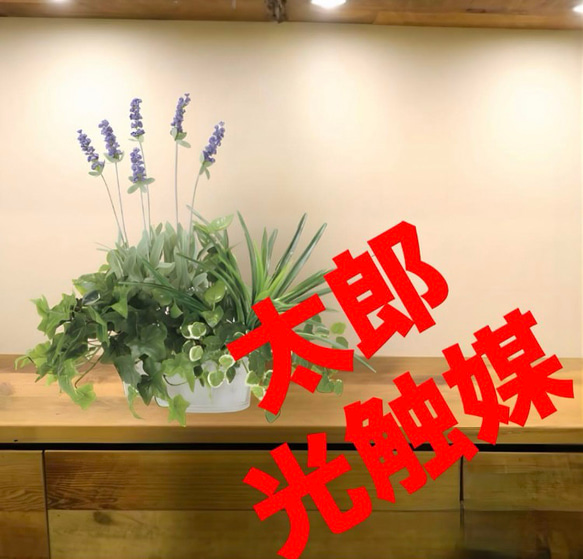 光触媒　人工観葉植物　ウォールグリーン　フェイクグリーン　寄セ植エラベンダー 光触媒 人工観葉植物 ウォールグリーン フェイクグリーン 寄セ植エ